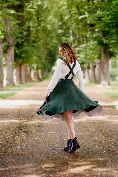 Which Classic Shirt looks best with our Classic Skirt in Evergreen?