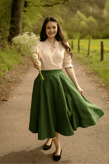 Knightley Skirt, Emerald Green