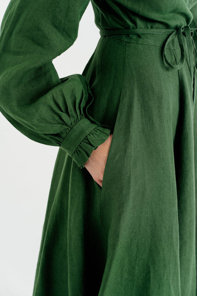 Darcy Dress, Long Sleeve, Emerald Green