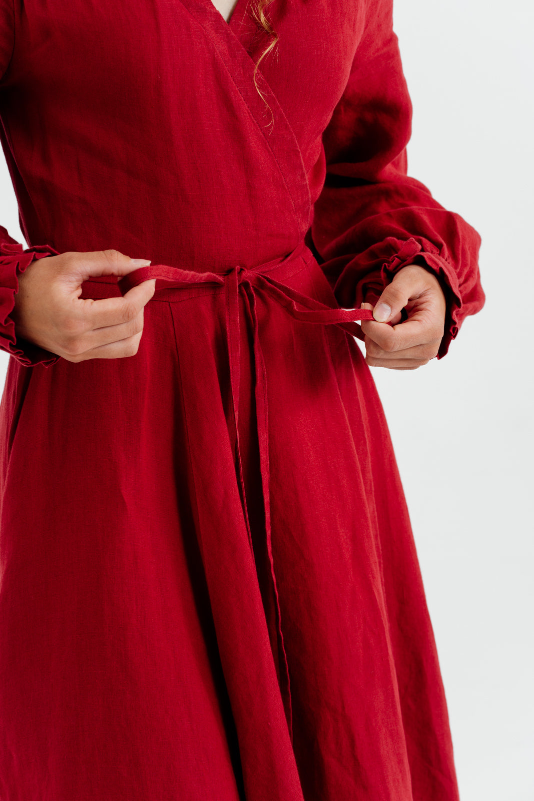 Darcy Dress, Long Sleeve, Red Poppy