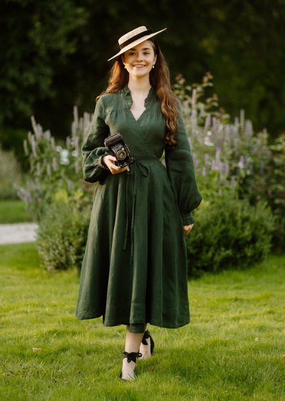 Darcy Dress, Long Sleeve, Evergreen
