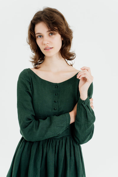 Eyre Dress, Long Sleeve, Evergreen