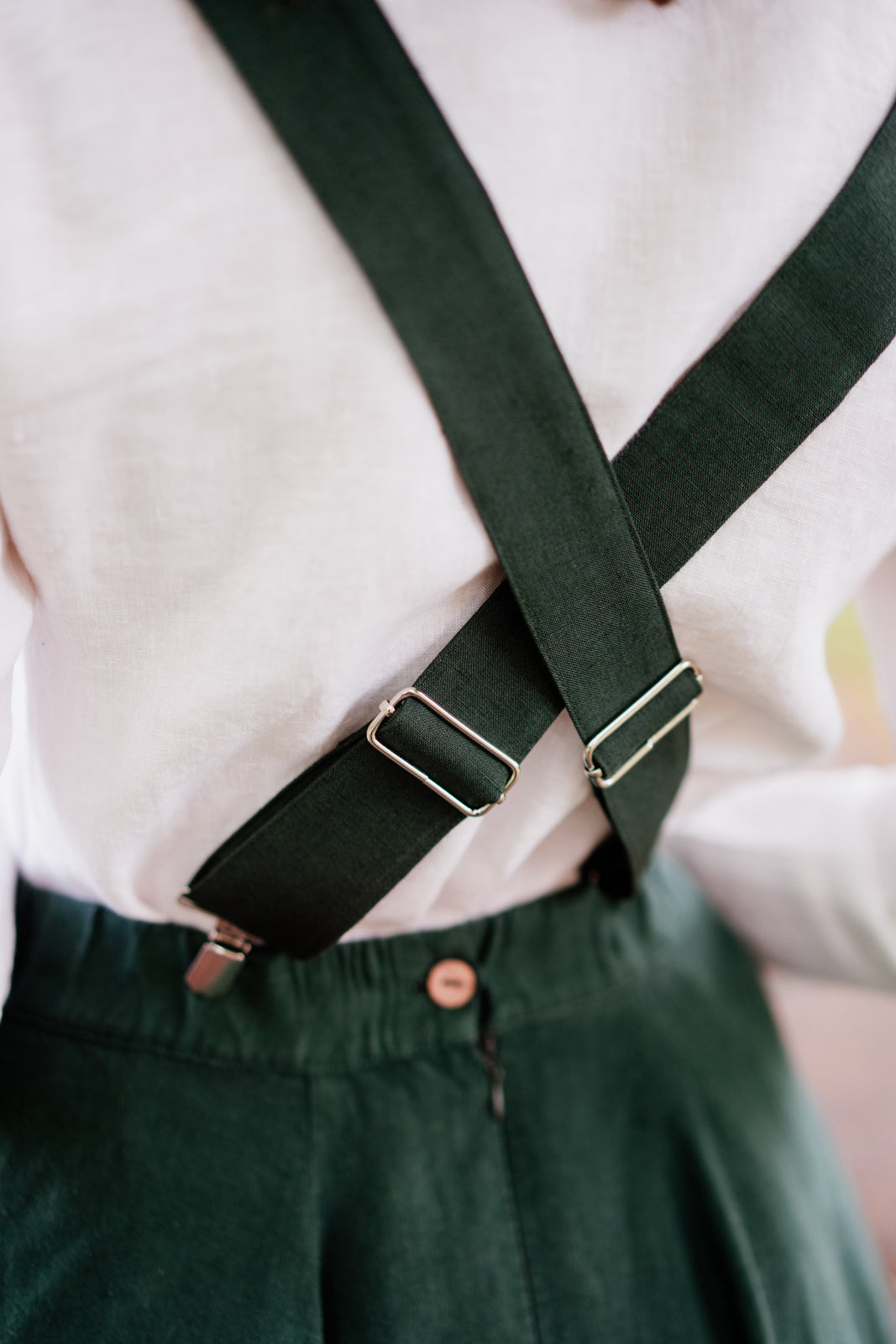 Suspenders, Linen#color_evergreen