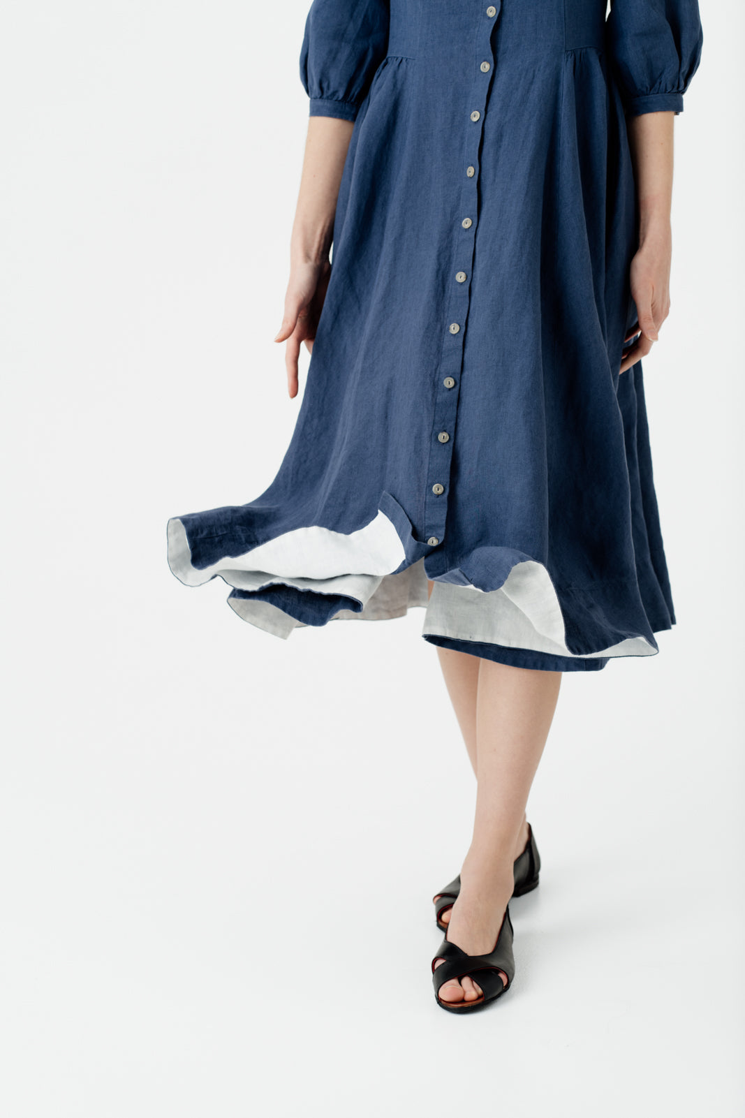 Ophelia Dress, 3/4 Sleeve, Moonlight Blue