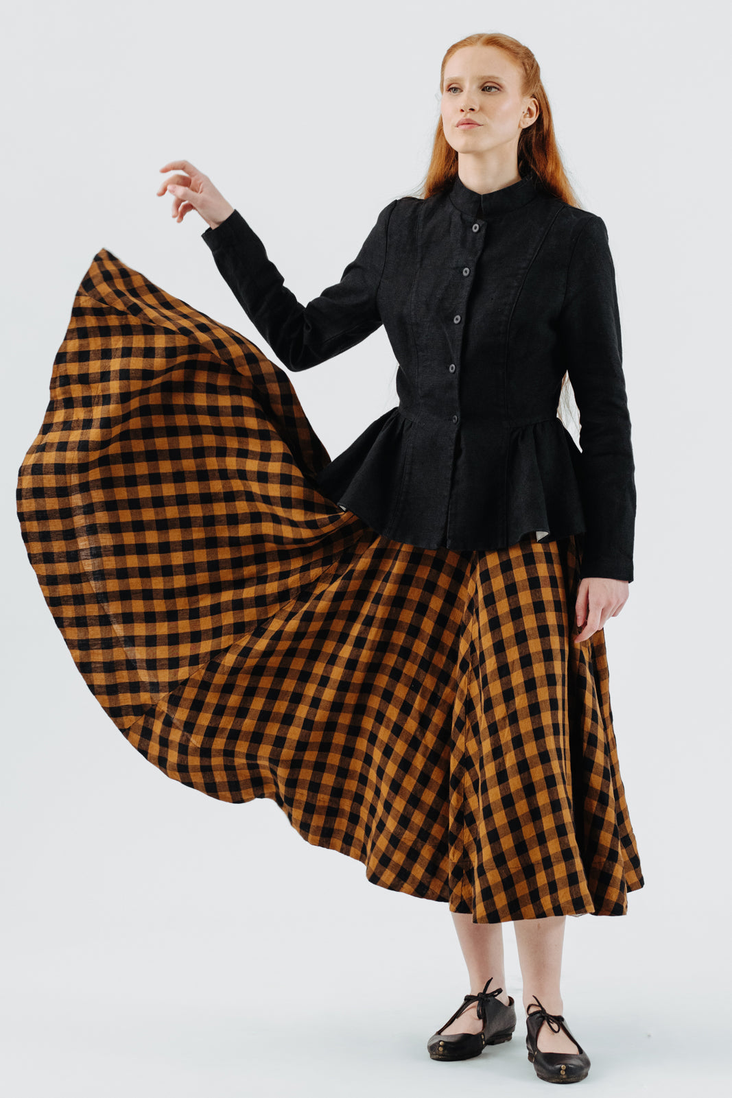 Classic Skirt, Brown Checkers