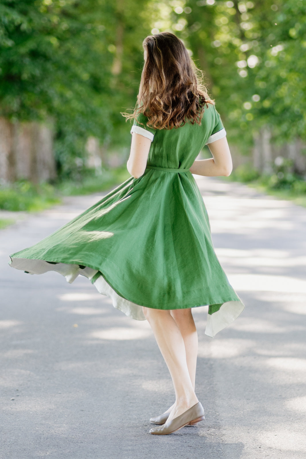 Wrap Dress, Short Sleeve#color_spring-green
