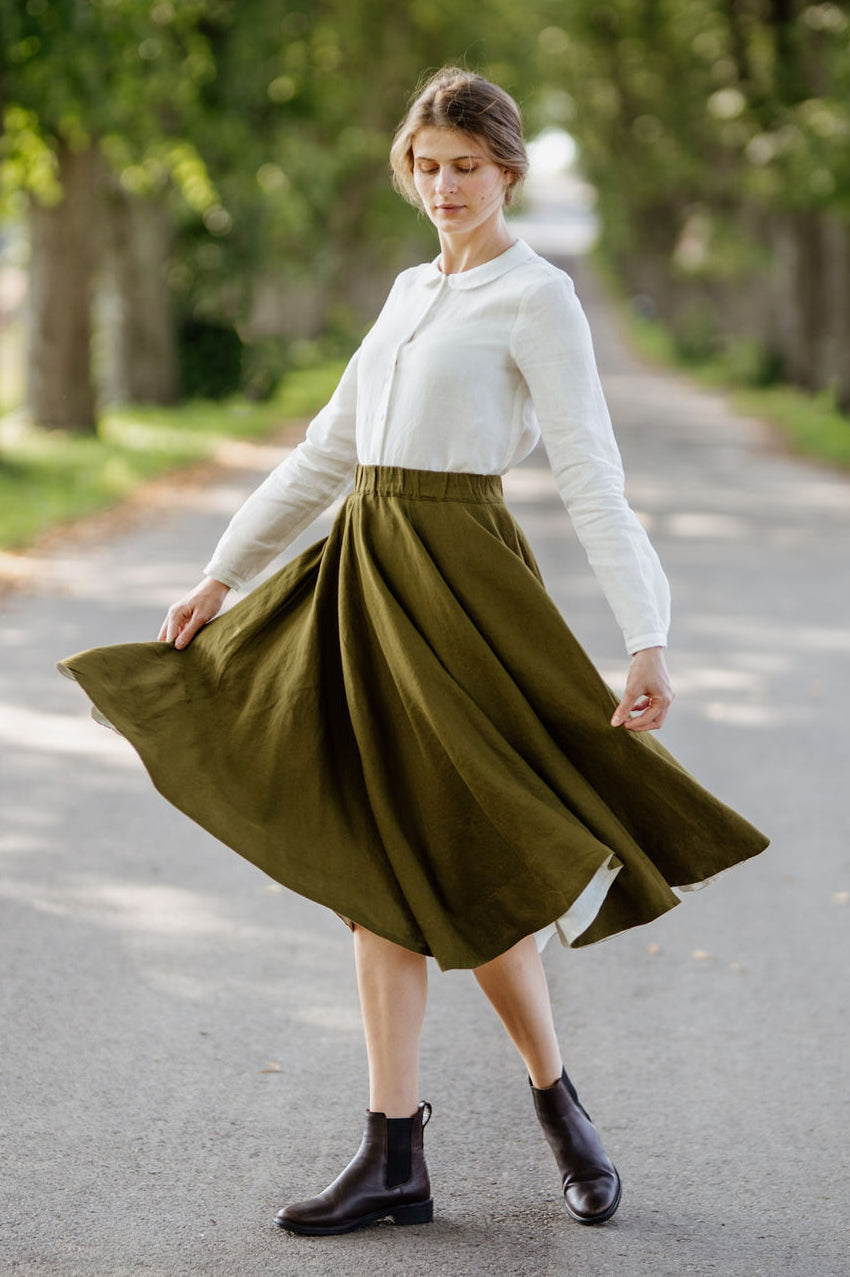 Classic Skirt - Son de Flor#color_rosemary-green