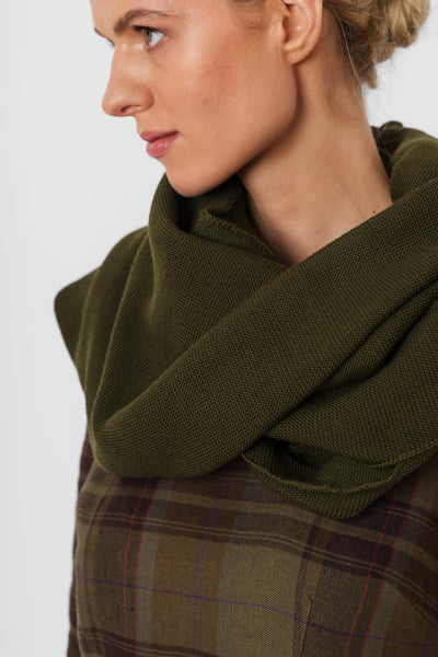 Elaine Scarf, Wool, Moss Green#color_moss-green