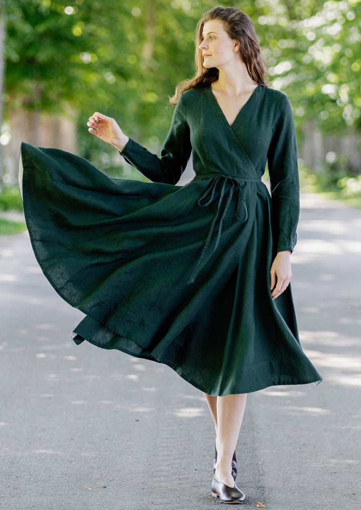 Long wrap dress formal best sale