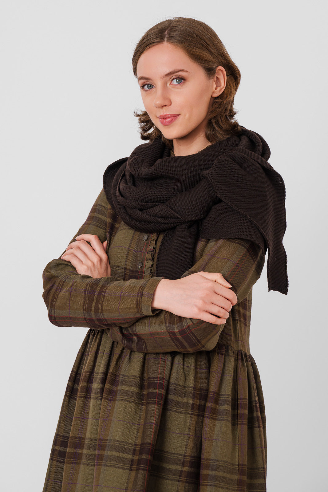 Elaine Scarf, Wool, Espresso Brown#color_espresso-brown