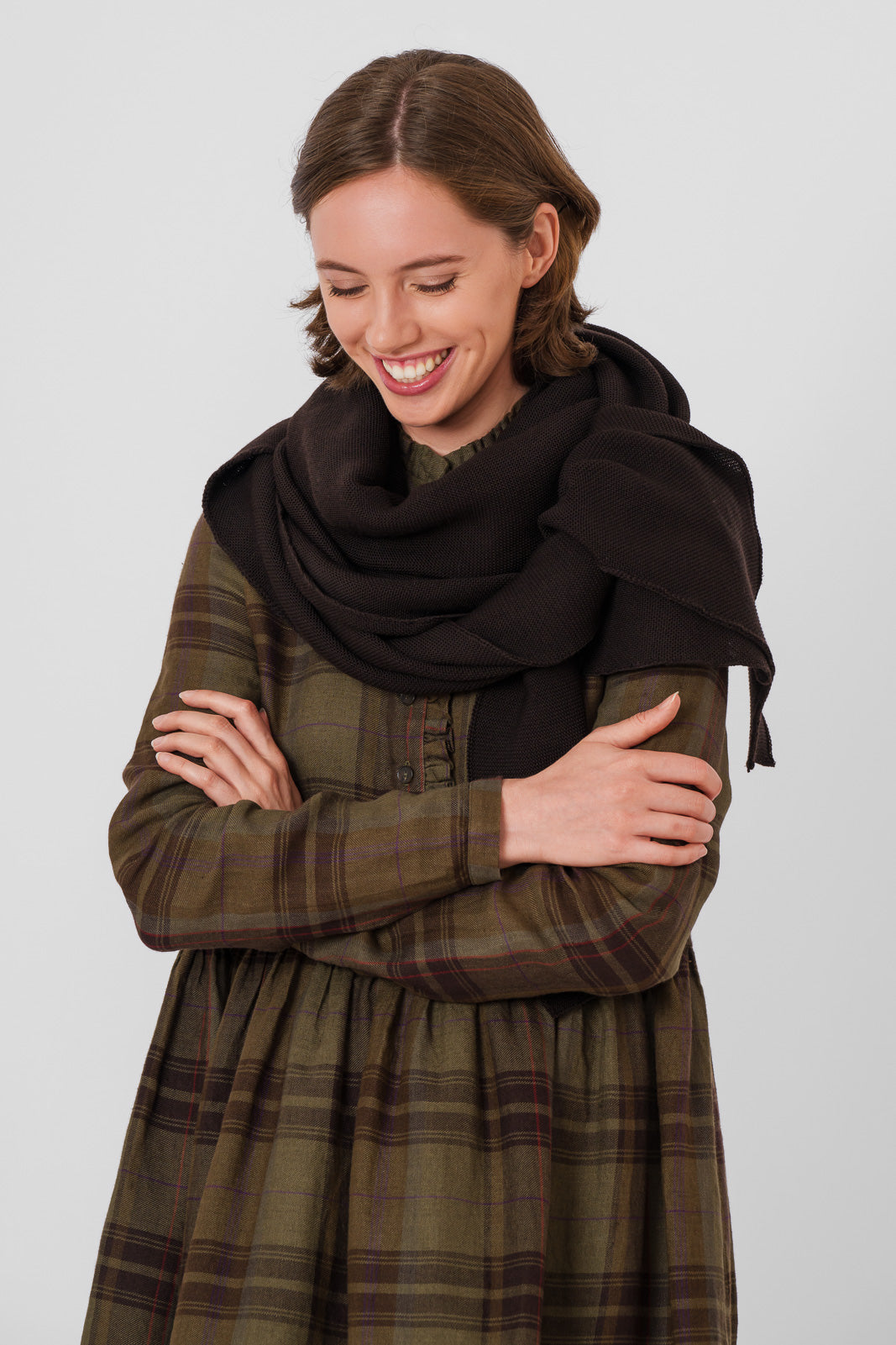 Elaine Scarf, Wool, Espresso Brown#color_espresso-brown