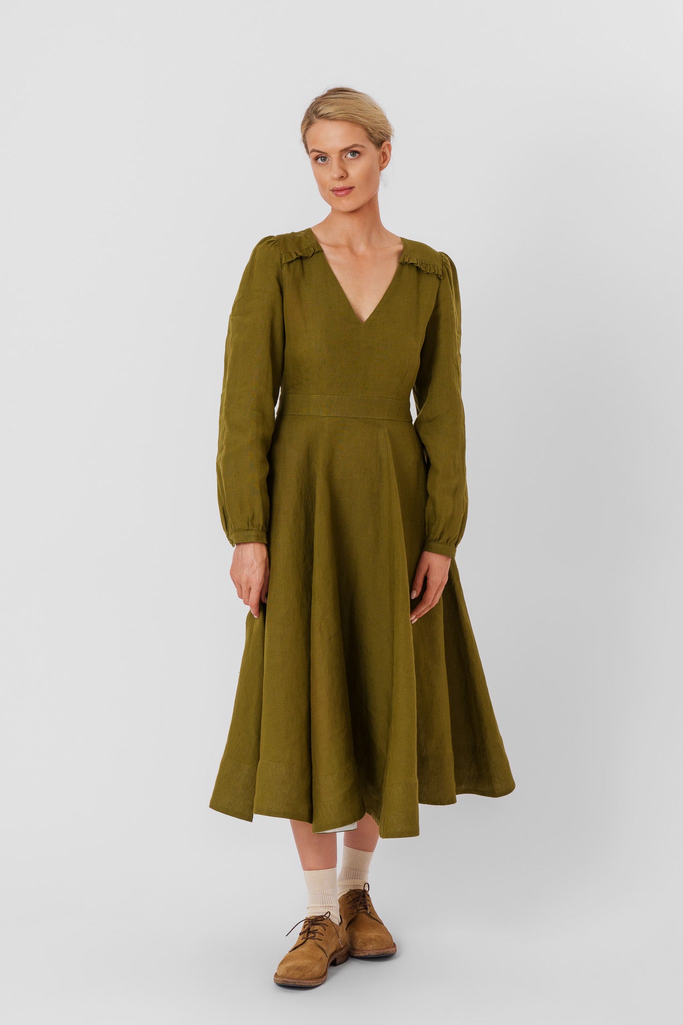 Bridget Dress, Long Sleeve, Rosemary Green