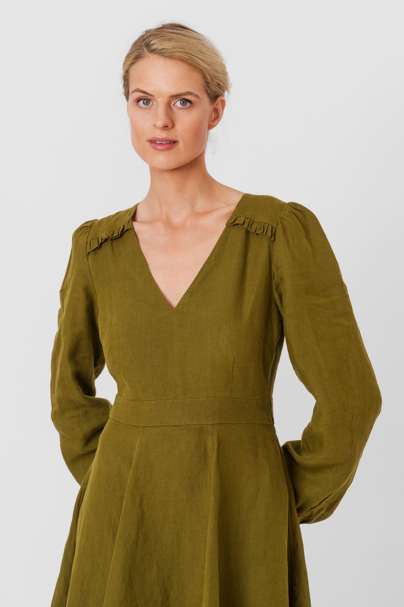 Bridget Dress, Long Sleeve, Rosemary Green