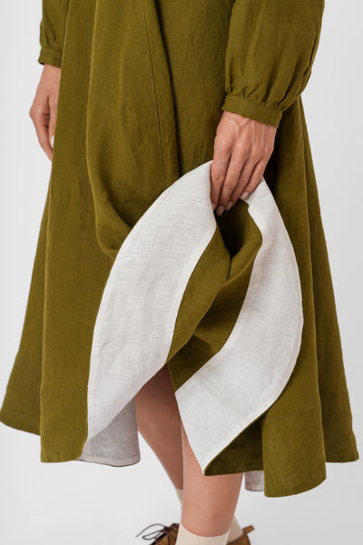 Bridget Dress, Long Sleeve, Rosemary Green