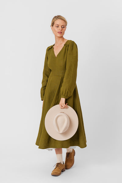 Bridget Dress, Long Sleeve, Rosemary Green