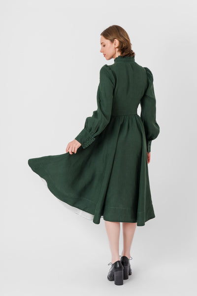 Abigail Dress, Long Sleeve, Evergreen