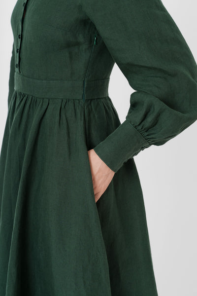 Abigail Dress, Long Sleeve, Evergreen