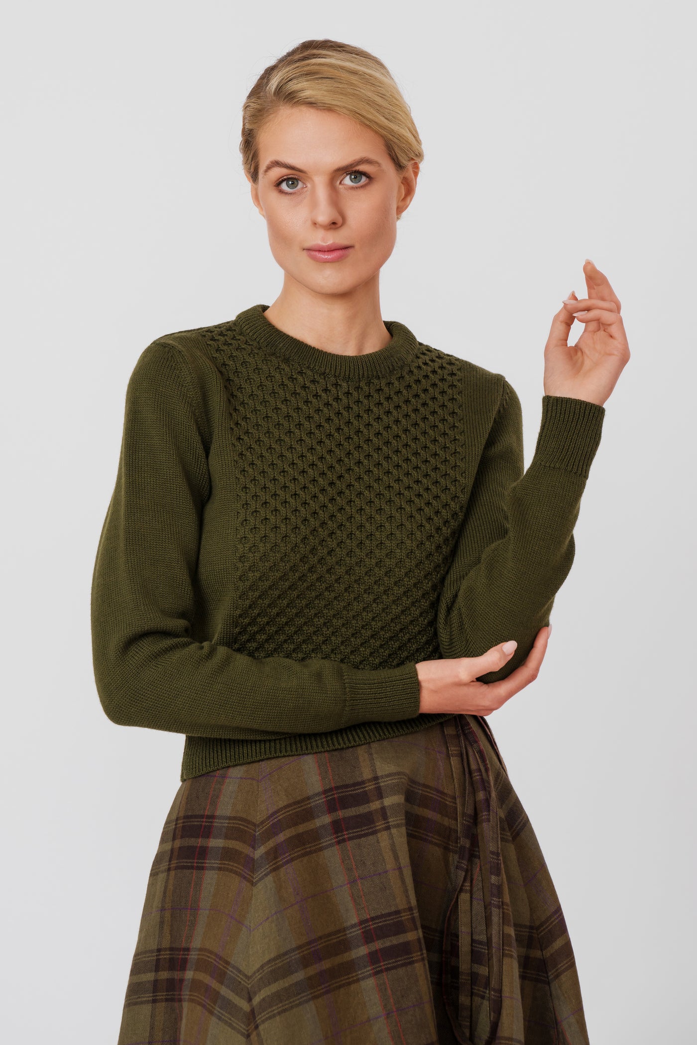 Elaine Pullover, Wool, Moss Green