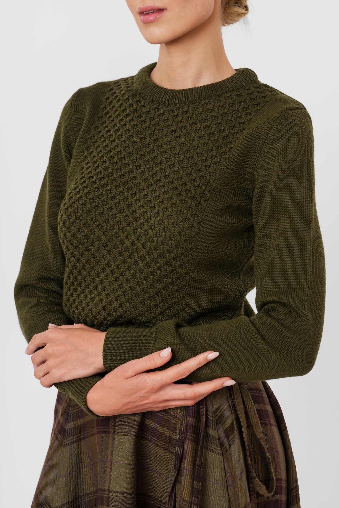 Elaine Pullover, Wool, Moss Green#color_moss-green