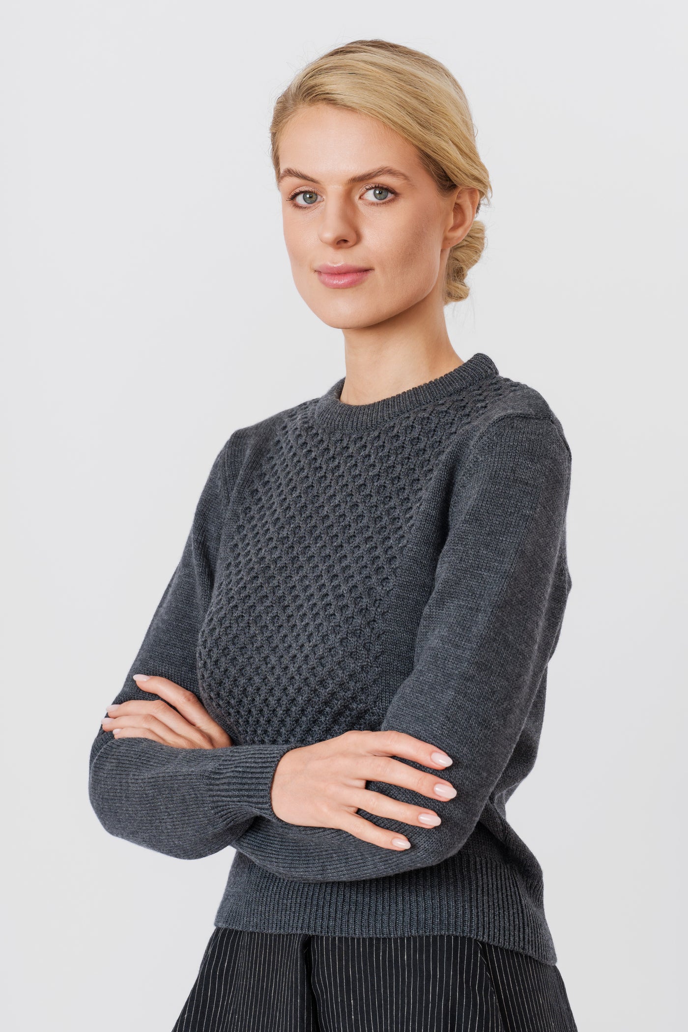 Elaine Pullover, Wool, Charcoal Grey#color_charcoal-grey