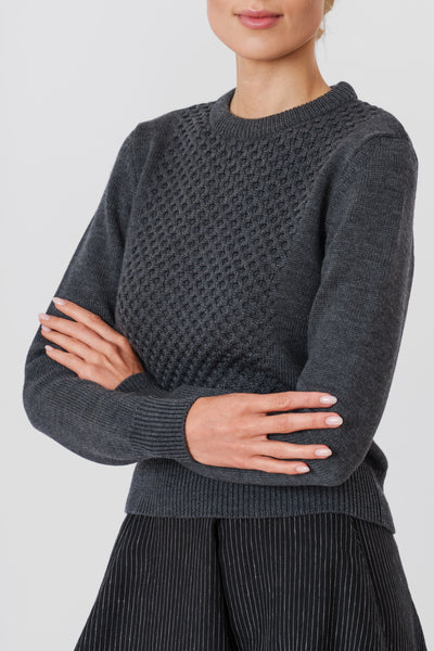 Elaine Pullover, Wool, Charcoal Grey#color_charcoal-grey