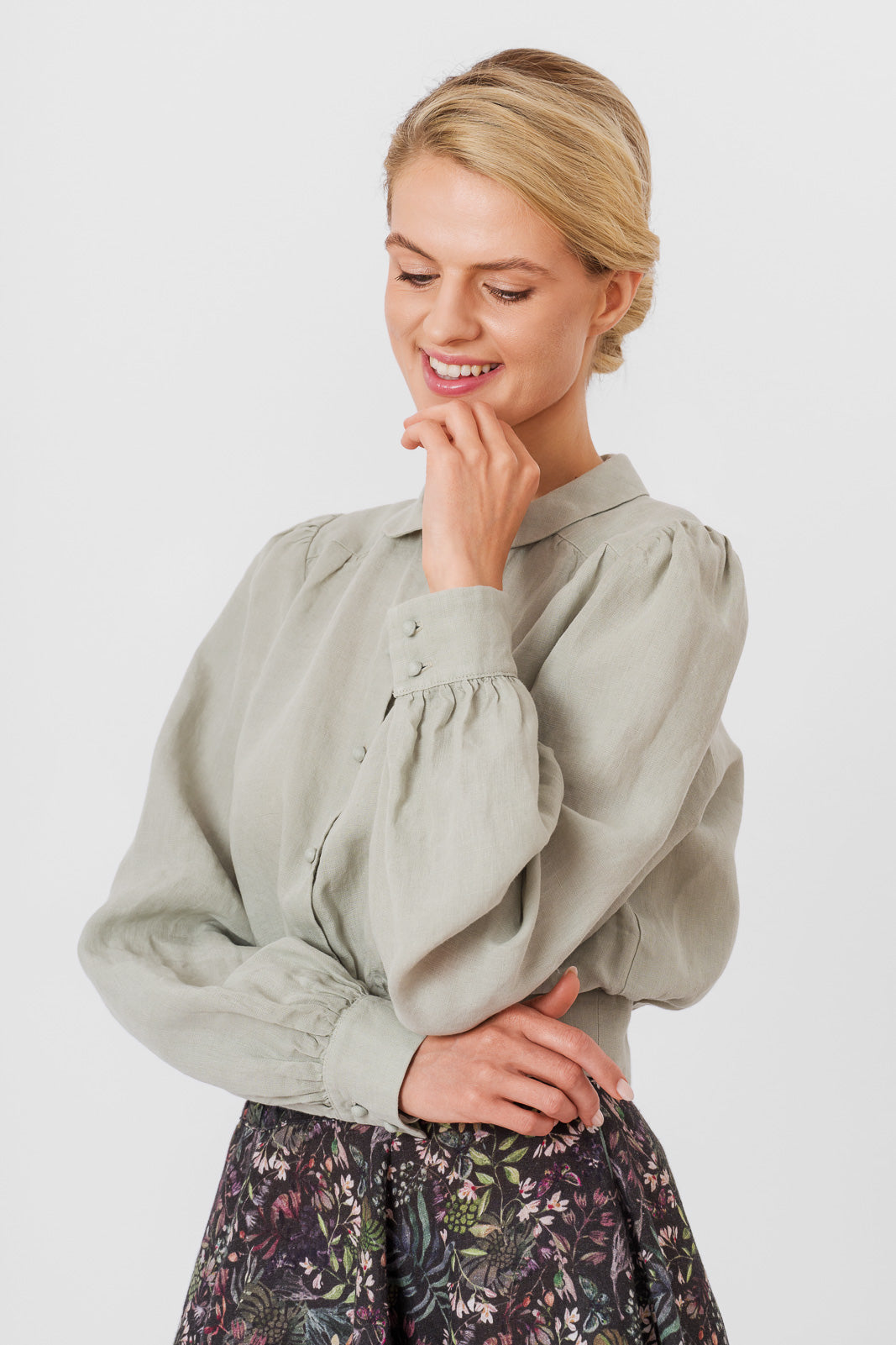 Leonor Shirt, Long Sleeve, Mint#color_mint