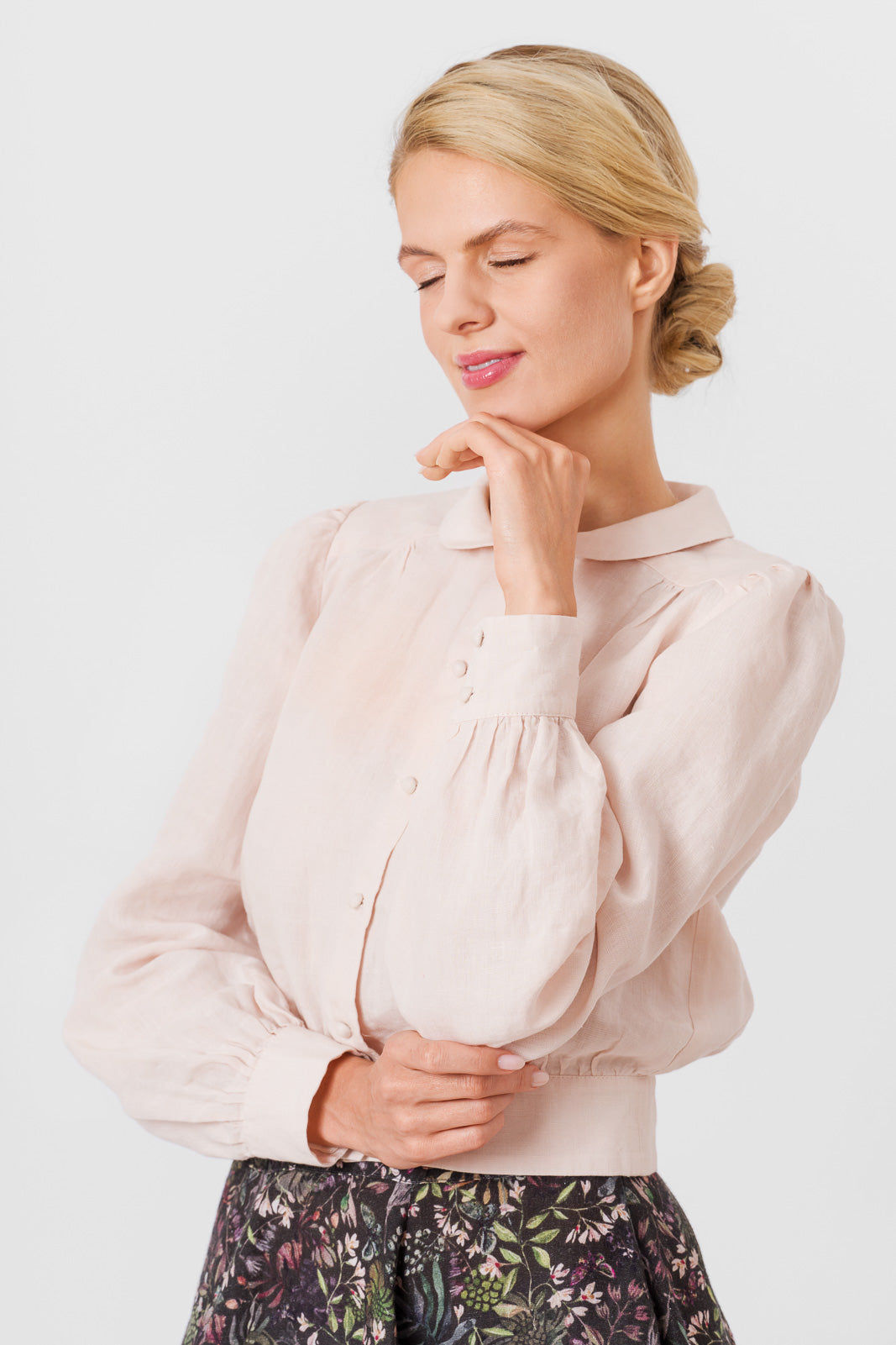 Leonor Shirt, Long Sleeve, Seashell White#color_seashell-white