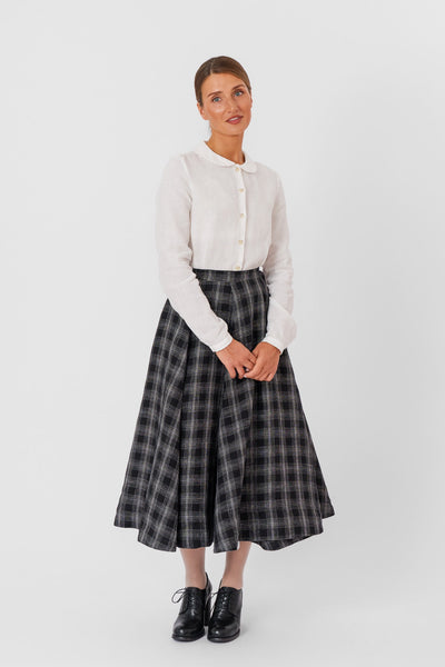 Wrap Skirt, Black Tartan#color_black-tartan