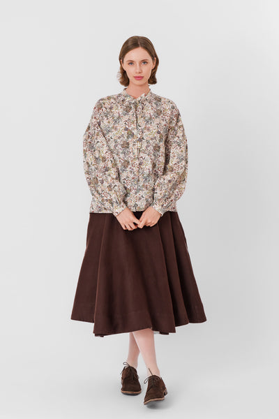 Wrap Skirt, Twill Linen, Espresso Brown#color_espresso-brown