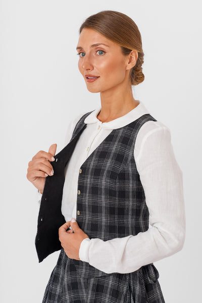 Classic Vest, Black Tartan#color_black-tartan