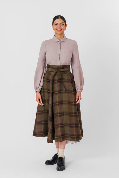 Ribbon Belt, Twill Linen, Oak Tartan#color_oak-tartan