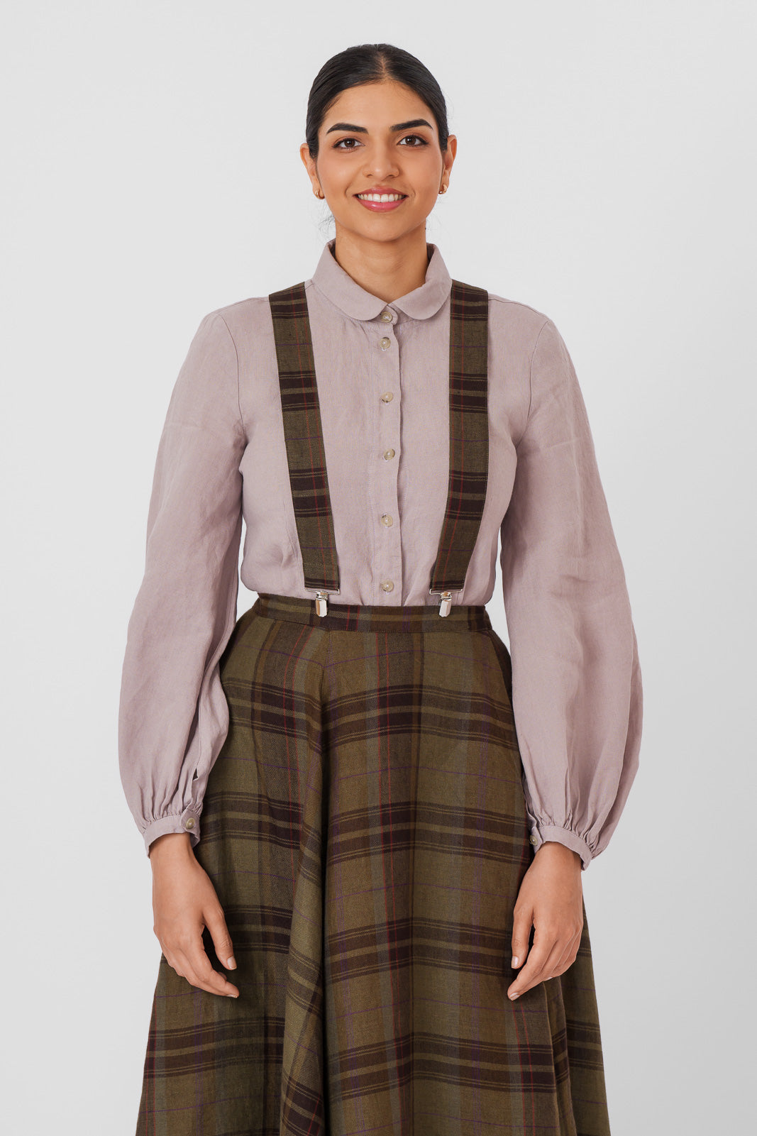 Suspenders, Twill Linen, Oak Tartan