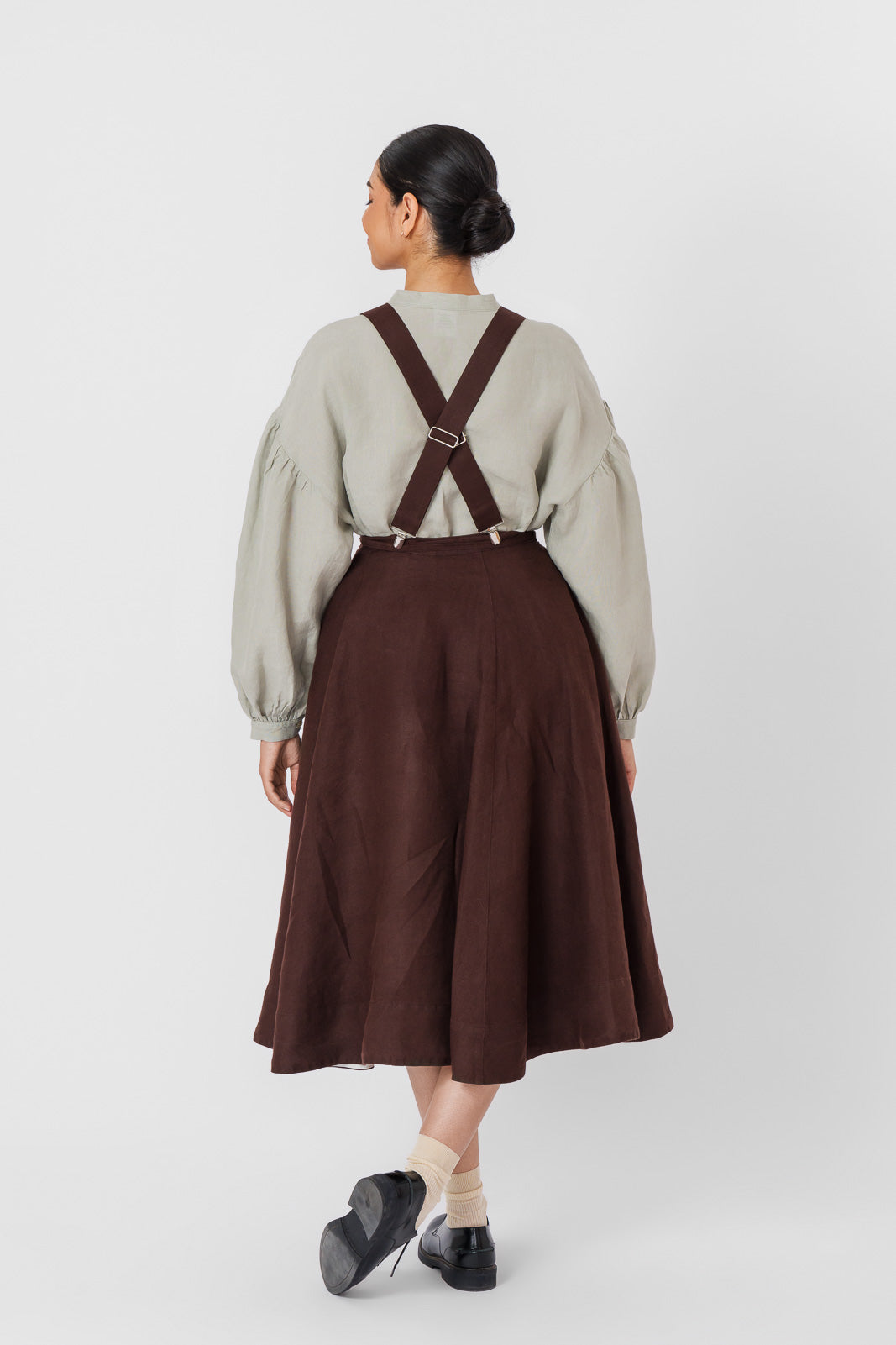 Suspenders, Twill Linen, Espresso Brown