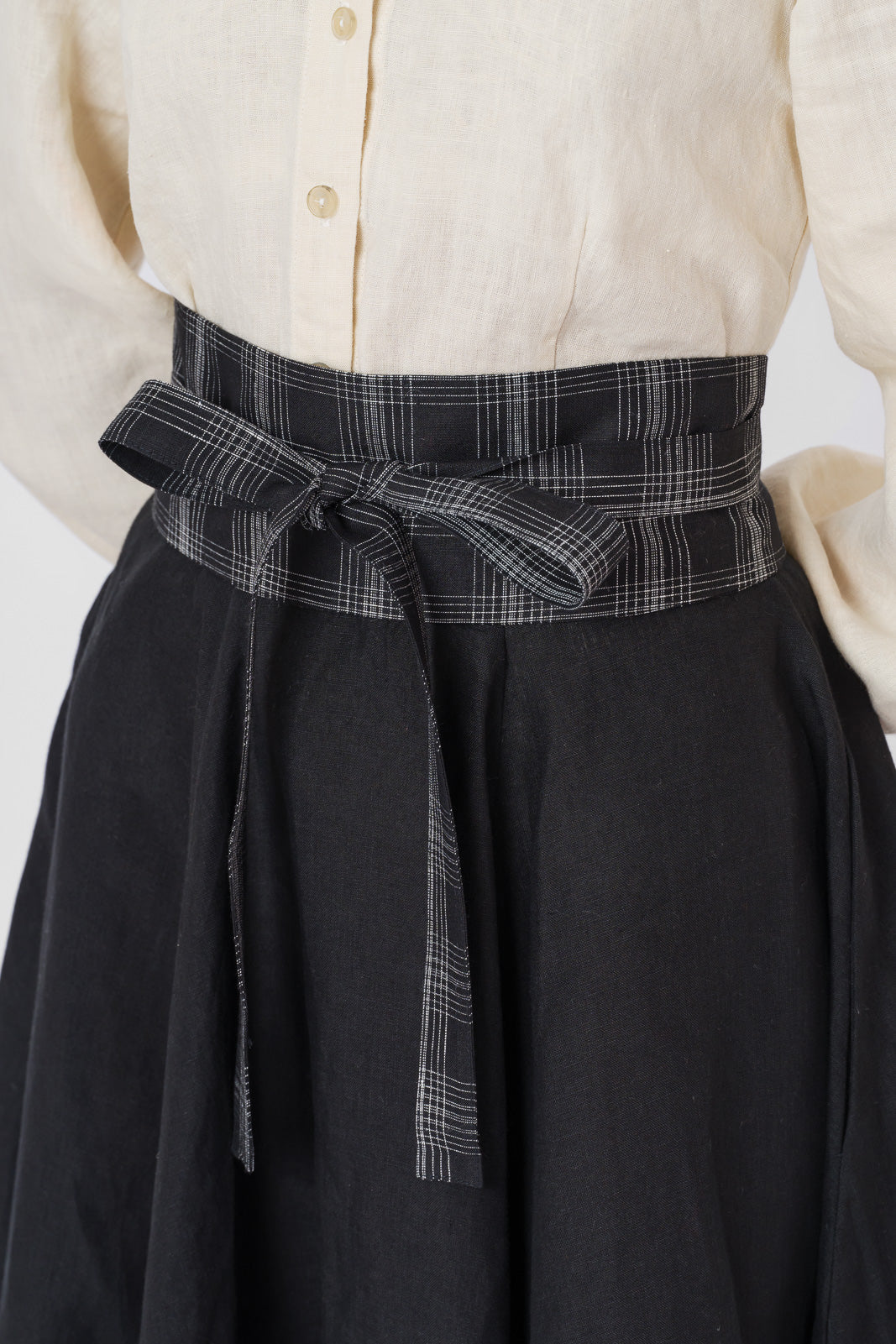 Ribbon Belt, Black Tartan