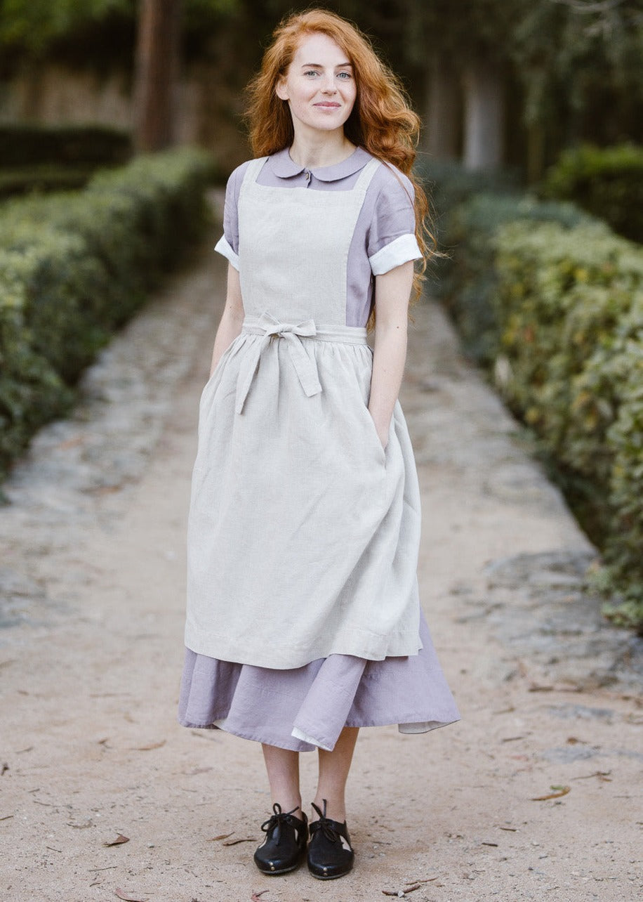 Pinafore Apron, Natural Linen