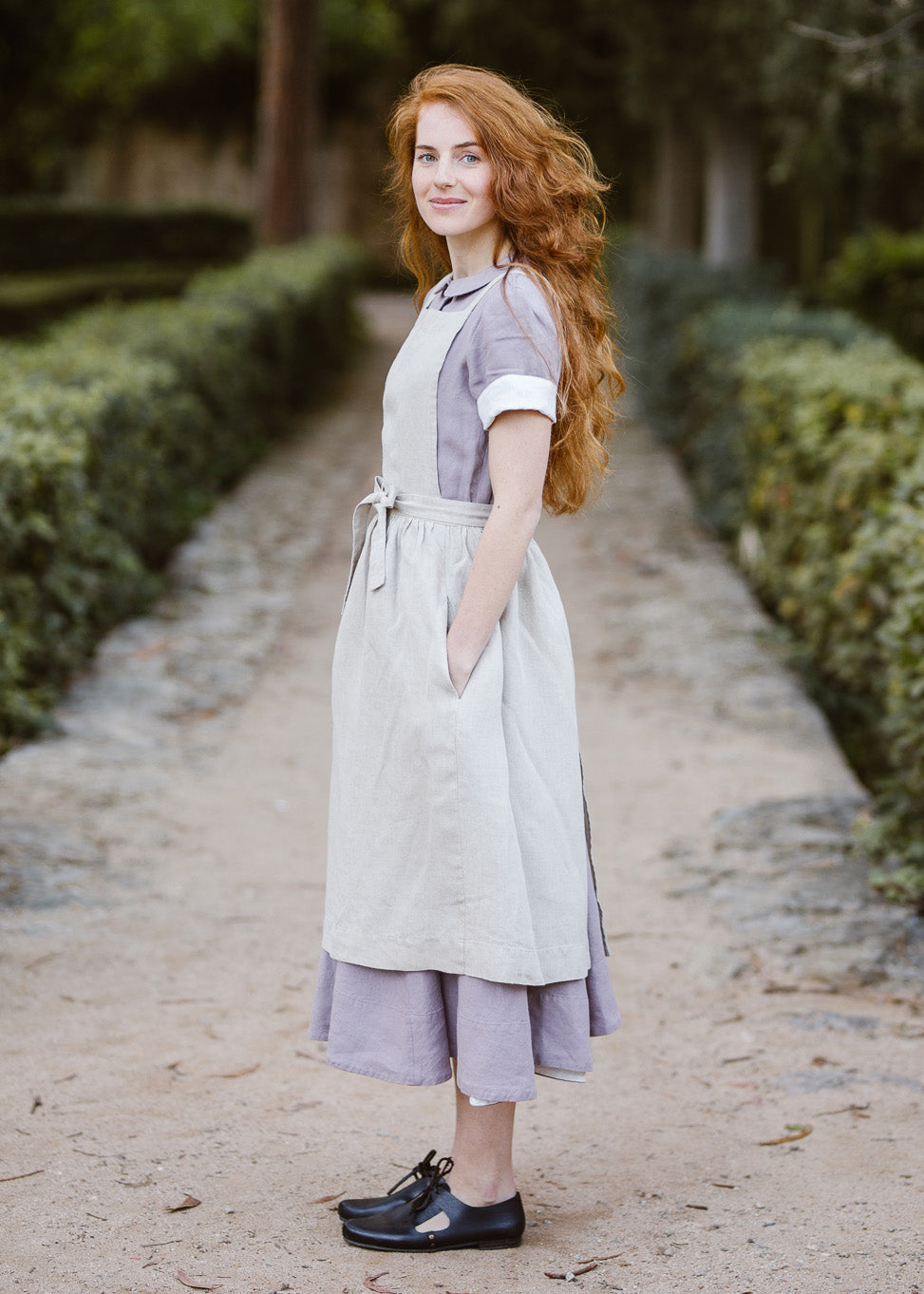 Pinafore Apron, Natural Linen#color_natural-linen