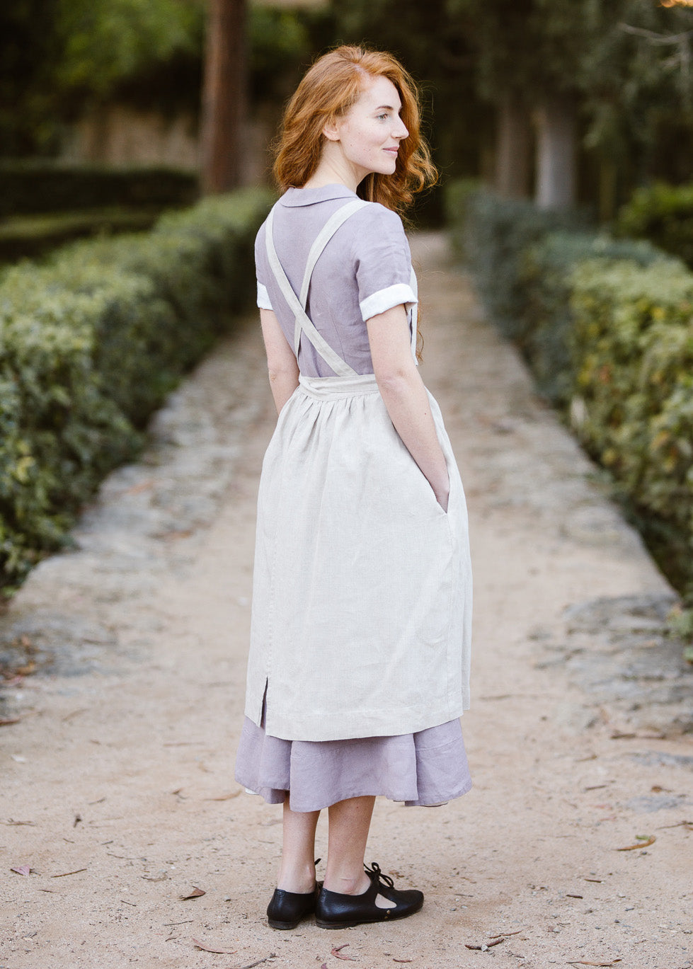 Pinafore Apron, Natural Linen