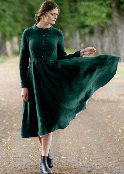 Classic Dress, Long Sleeve, Evergreen