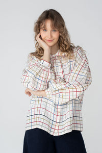 Clementine – Linen Shirt with Bow-Tie Collar
