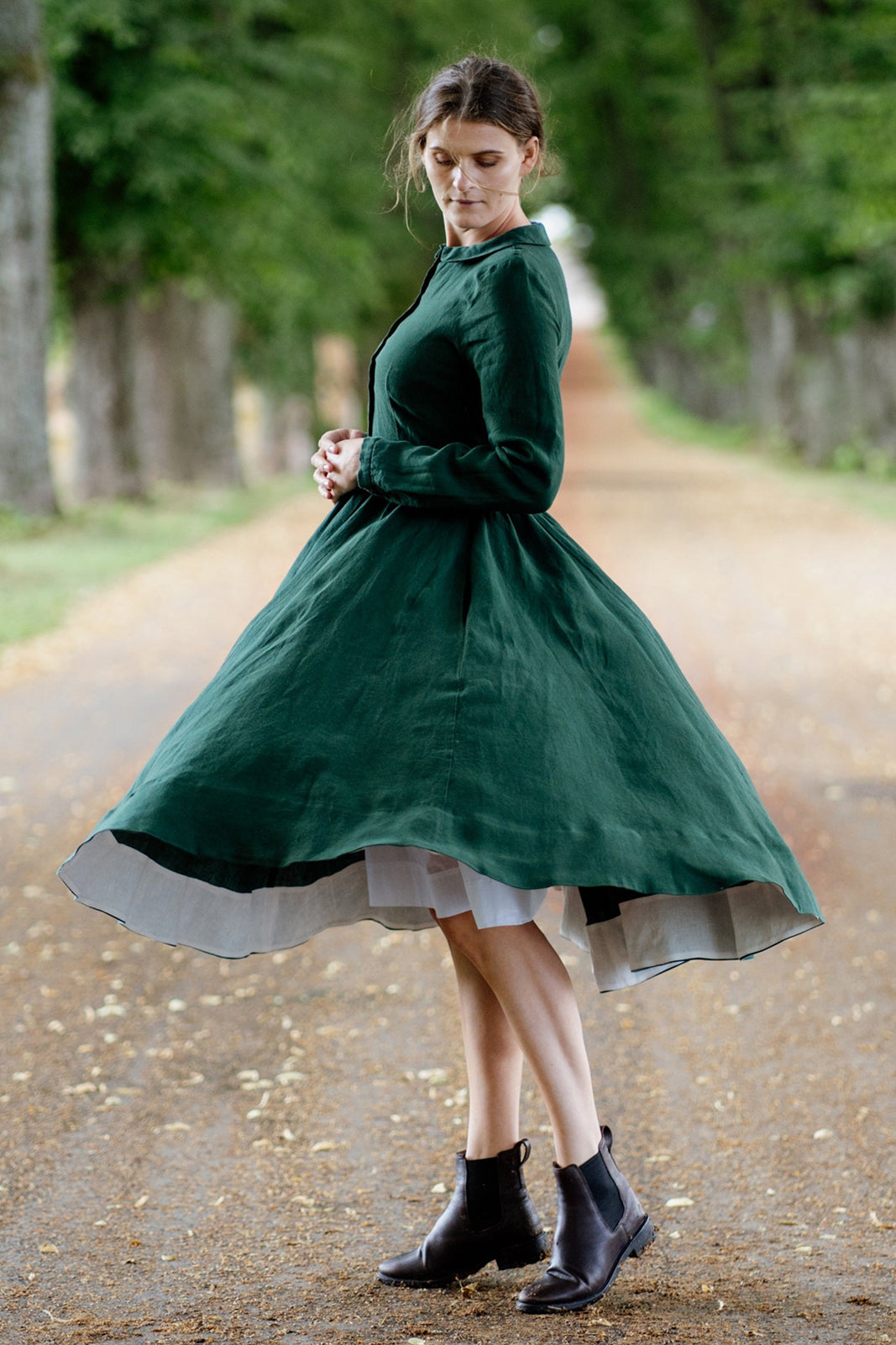 Classic Dress, Long Sleeve, Evergreen
