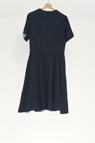 Mini Classic Dress, Black Pansy, Short Sleeve