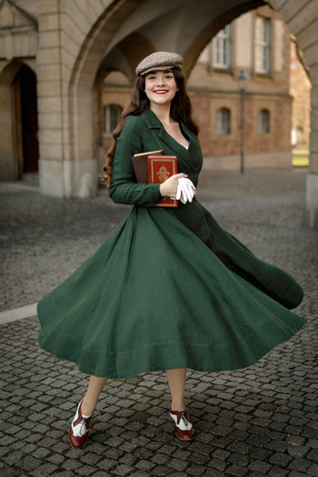 Enola Dress, Long Sleeve, Evergreen
#color_evergreen