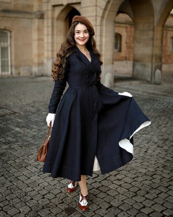 Enola Dress, Long Sleeve, Night Navy
#color_night-navy