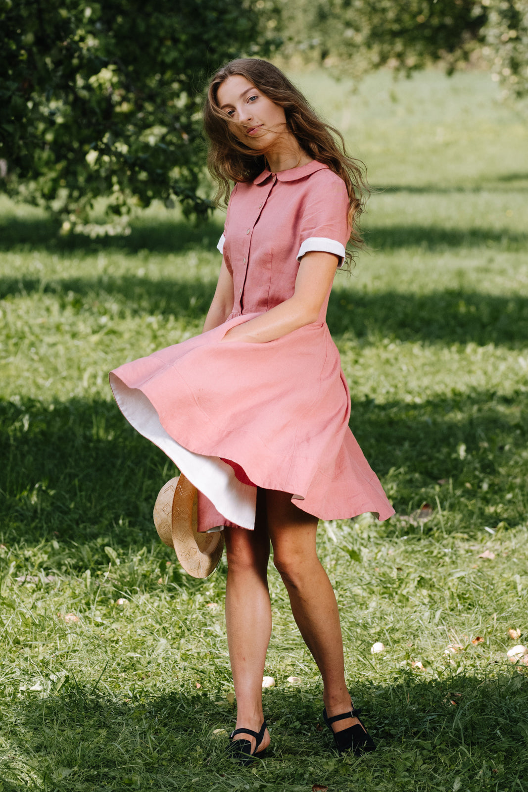 Mini Classic Dress, Short Sleeve, Vintage Pink