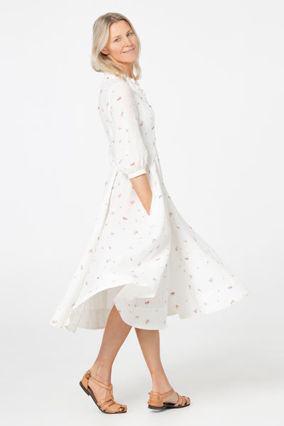 Ophelia Dress, 3/4 Sleeve, Apple Blossom