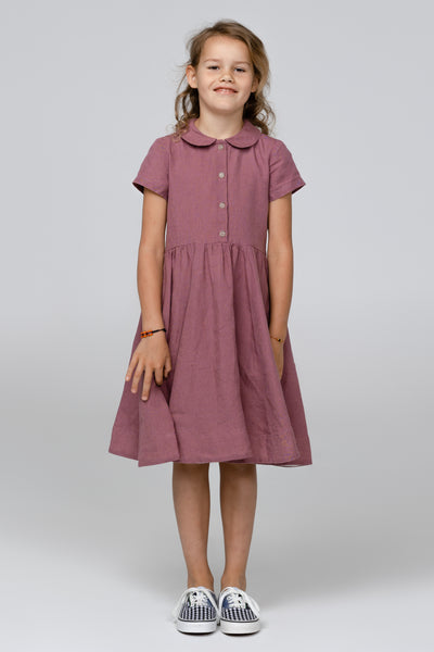 Mini Me Classic Dress, Short Sleeve, Phlox Purple
