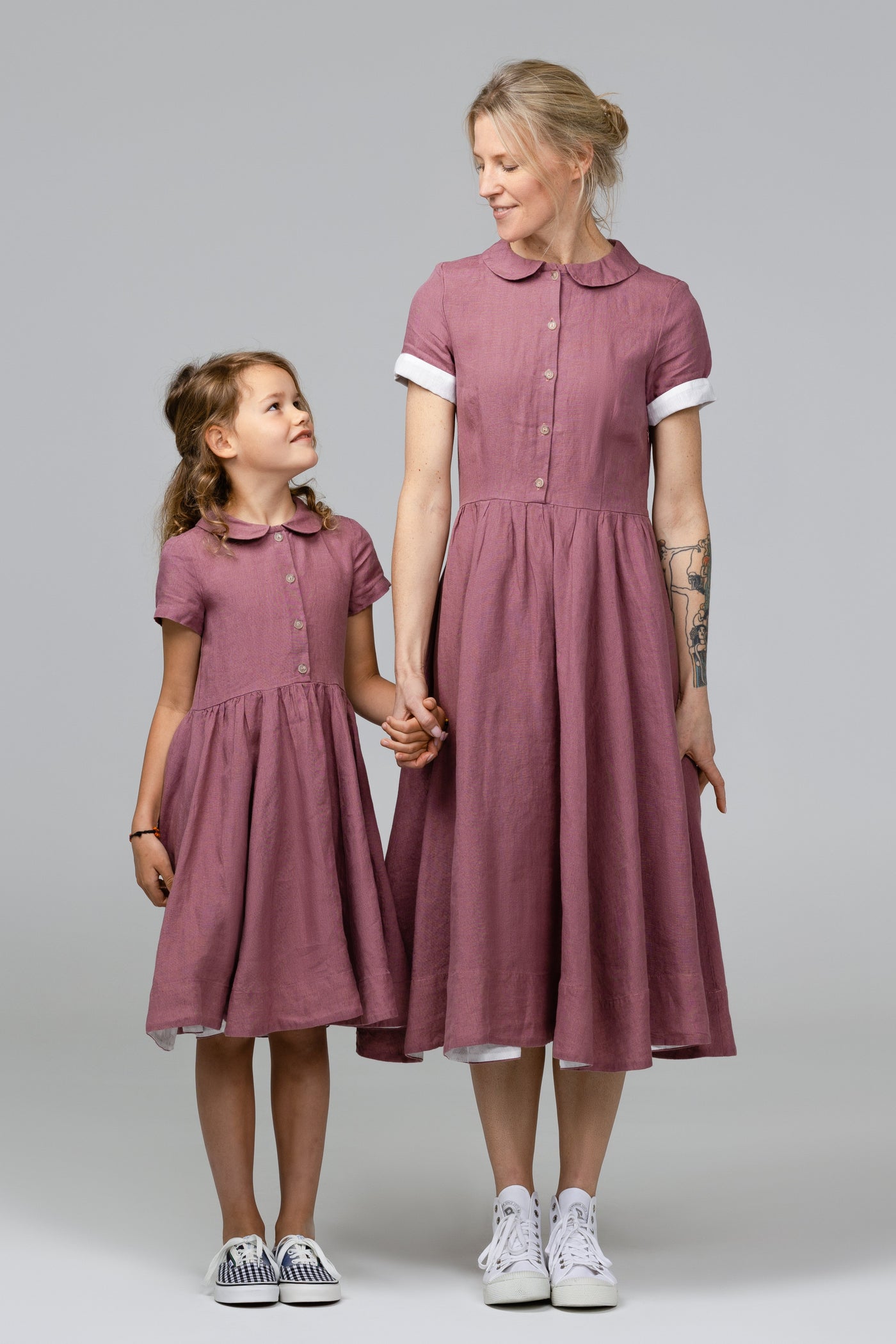 Mini Me Classic Dress, Short Sleeve, Phlox Purple