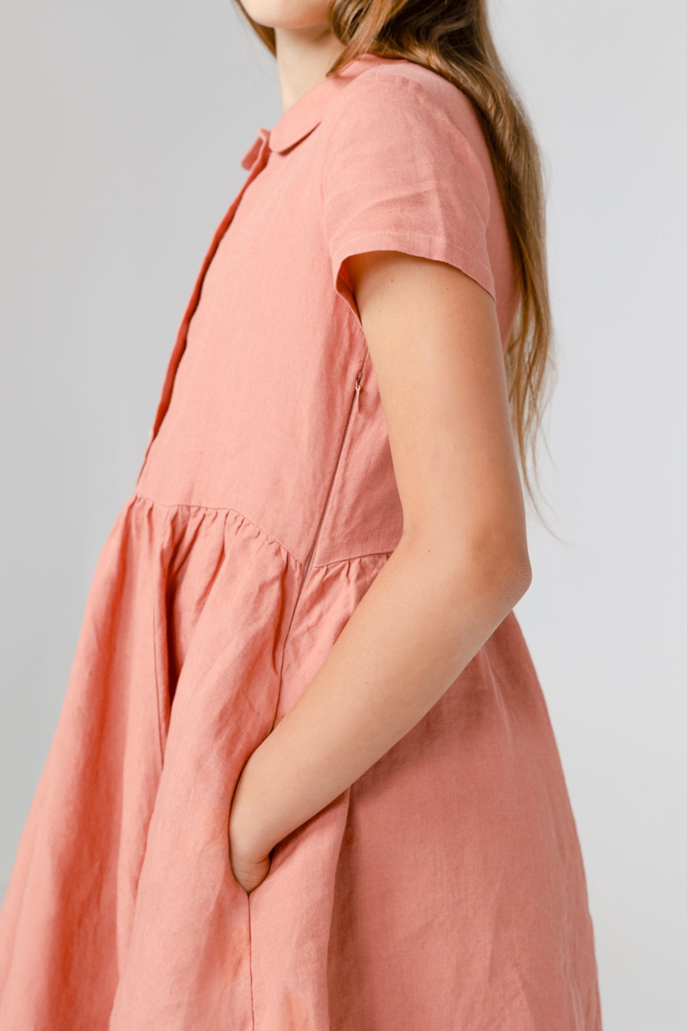 Mini Me Classic Dress, Short Sleeve, Vintage Pink