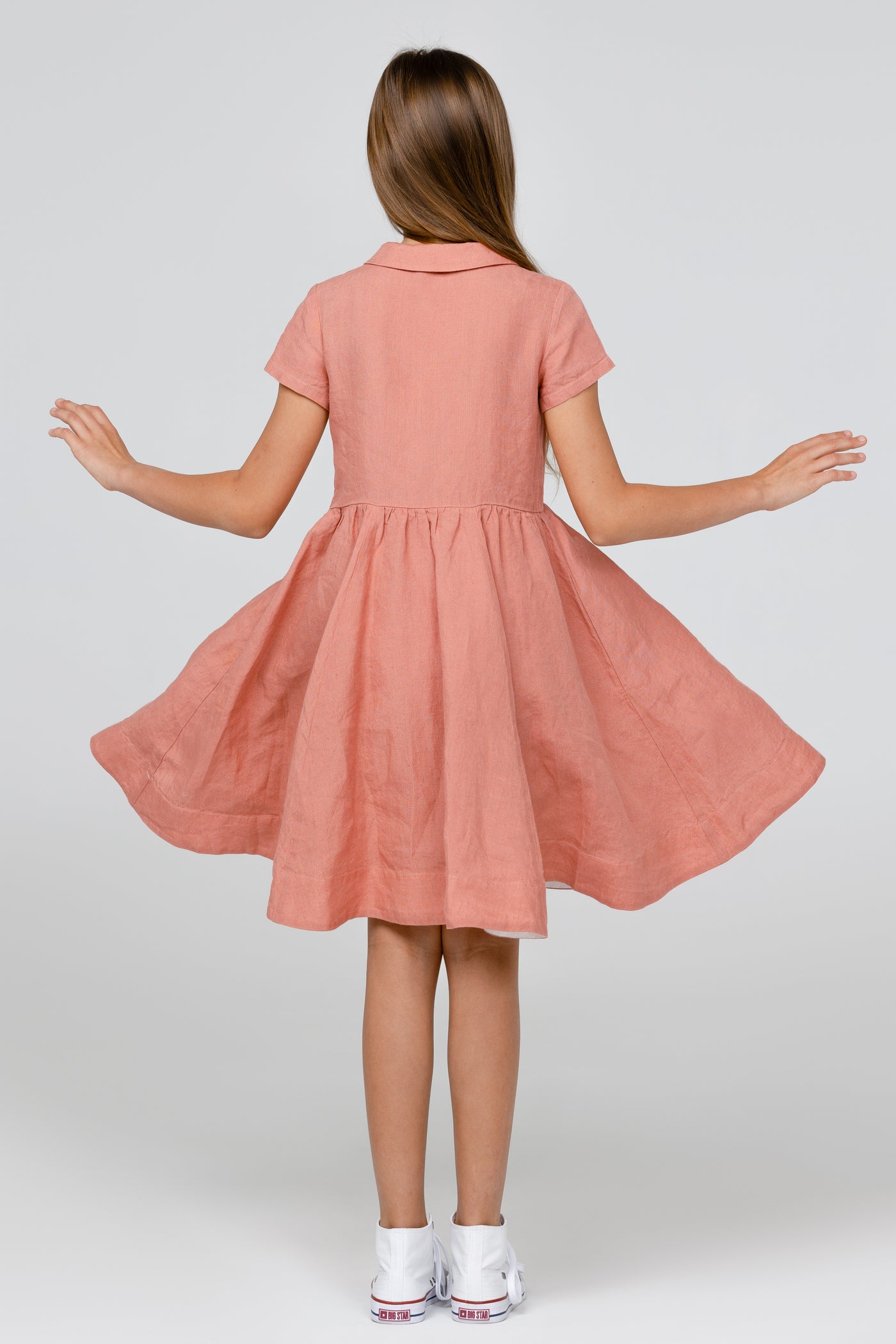 Mini Me Classic Dress, Short Sleeve, Vintage Pink