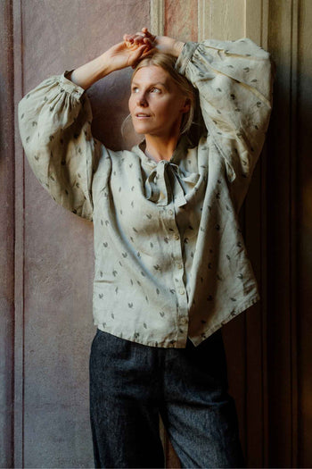 Clementine Shirt, Long Sleeve, Leaf Dance #color_leaf-dance